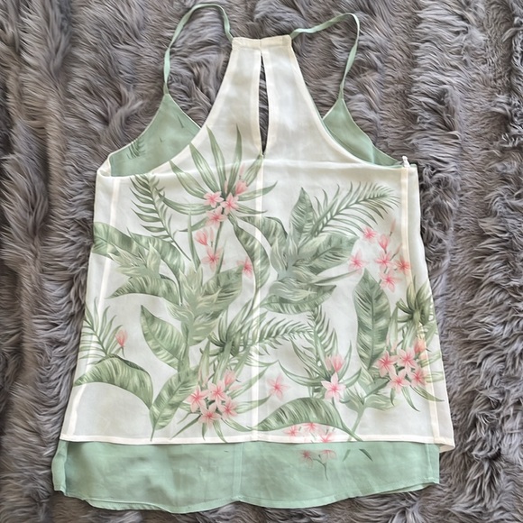 Papaya Tropical Print Green, Pink & White Floral Women's Tank size M - Picture 5 of 7